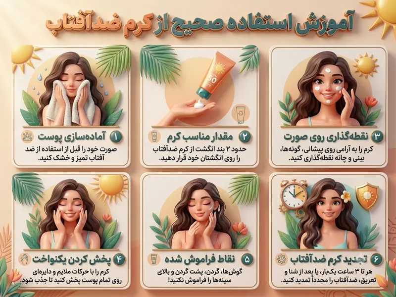 نحوه استفاده صحیح از کرم ضد آفتاب