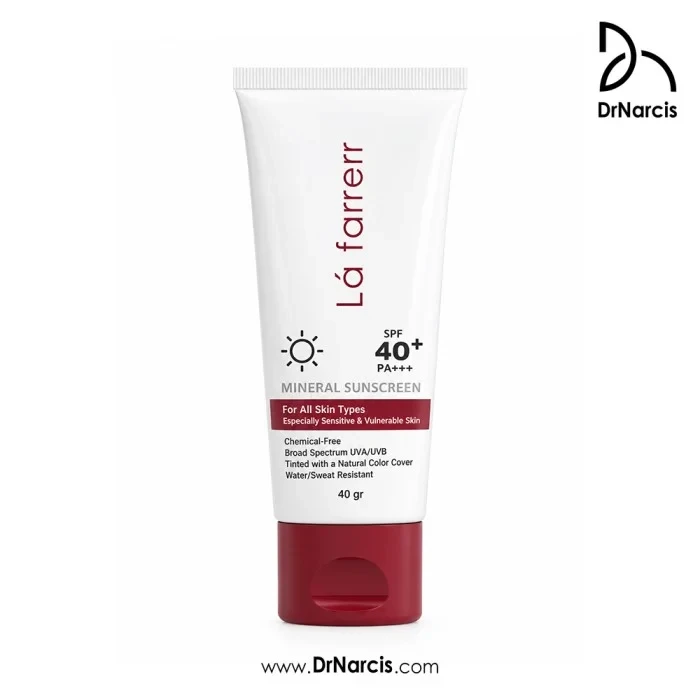 ضدآفتاب مینرال رنگی لافارر مناسب انواع پوست به ویژه پوست حساس +SPF40
