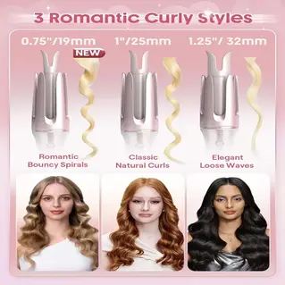 کرلی اتوماتیک صورتی شیگلم Cupid’s Charm سایز ۲۵ میلی‌متر