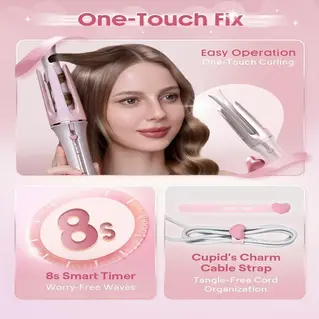 کرلی اتوماتیک صورتی شیگلم Cupid’s Charm سایز ۲۵ میلی‌متر