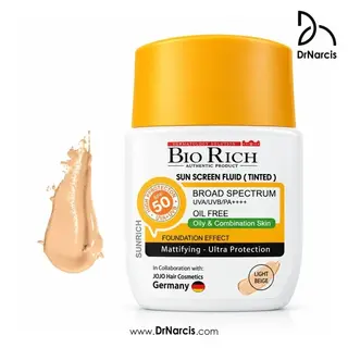 فلوئید ضد آفتاب رنگی بایوریچ سان‌ریچ SPF50 پوست چرب و مختلط ۵۰ میل