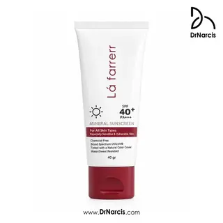  ضدآفتاب مینرال رنگی لافارر مناسب انواع پوست به ویژه پوست حساس +SPF40