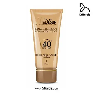 ضد آفتاب کرم پودری مدیسان SPF40+ مناسب انواع پوست ۳۰ میلی‌لیتر