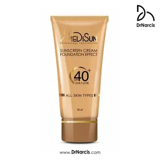 ضد آفتاب کرم پودری مدیسان SPF40+ مناسب انواع پوست ۳۰ میلی‌لیتر