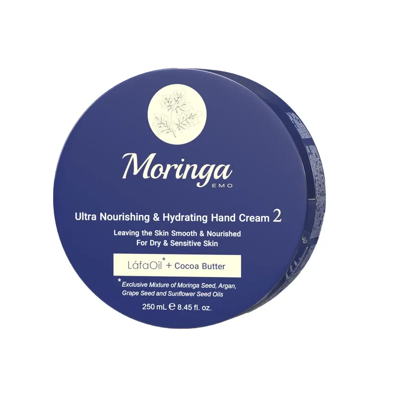 کرم دست فوق مغذی و آبرسان مورینگا امو مدل 2 پوست خشک و حساس کاسه‌ای