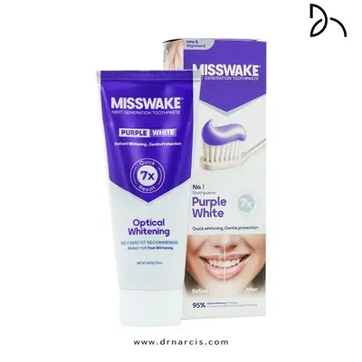 خمیردندان ضد زردی و سفیدکننده بنفش میسویک Purple White حجم ۷۵ میلی‌لیتر