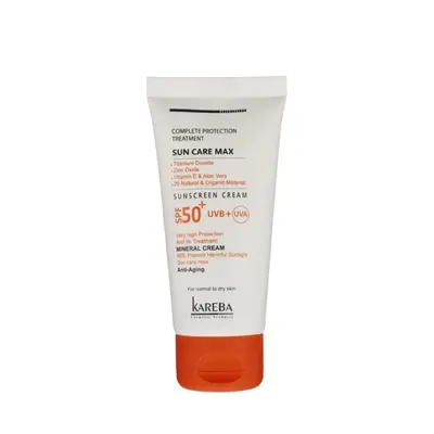 ضدآفتاب بی رنگ پوست خشک کاربا SPF +50