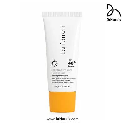  ضد آفتاب مینرال بی رنگ لافارر مخصوص بارداری SPF40+ وزن ۴۰ گرم