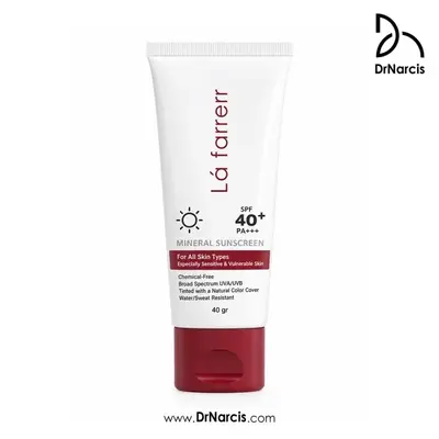  ضدآفتاب مینرال رنگی لافارر مناسب انواع پوست به ویژه پوست حساس +SPF40